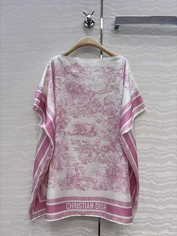Dioriviera Toile de Jouy Sauvage Dior Silk Top White and Candy Pink Silk Twill 