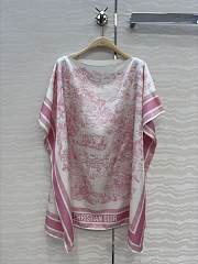Dioriviera Toile de Jouy Sauvage Dior Silk Top White and Candy Pink Silk Twill  - 4
