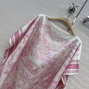 Dioriviera Toile de Jouy Sauvage Dior Silk Top White and Candy Pink Silk Twill  - 2