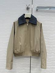 Bottega Veneta Fluid Cotton Twill Intrecciato Collar Blouson in Beige  - 3