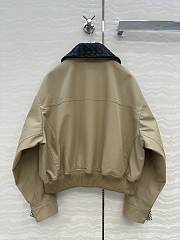 Bottega Veneta Fluid Cotton Twill Intrecciato Collar Blouson in Beige  - 4