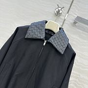 Bottega Veneta Fluid Cotton Twill Intrecciato Collar Blouson in Black - 3