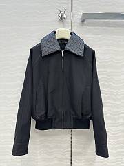 Bottega Veneta Fluid Cotton Twill Intrecciato Collar Blouson in Black - 4