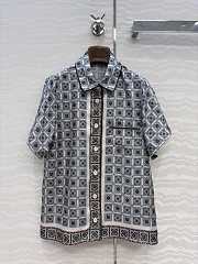 Loro Piana Angelina Shirt Silk Ivory Green Red  - 1