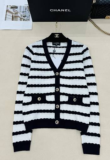 Chanel Striped Knitted Cardigan