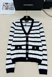 Chanel Striped Knitted Cardigan - 3