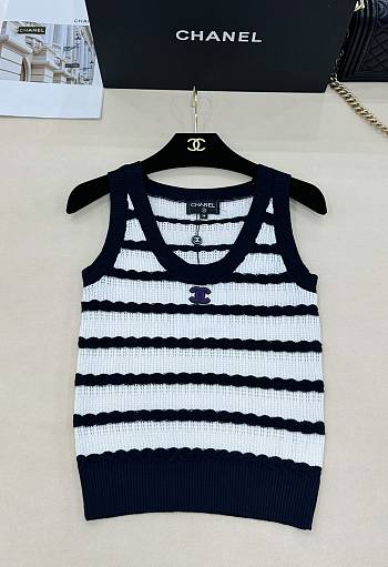 Chanel Striped Knitted Tank Top