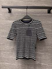 LV Scallop Stripe Knit Top Black 1AHJ15  - 1