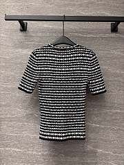 LV Scallop Stripe Knit Top Black 1AHJ15  - 6