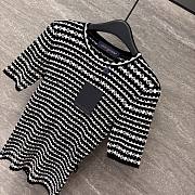 LV Scallop Stripe Knit Top Black 1AHJ15  - 4
