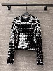 LV Scallop Stripe Cardigan Black  - 6