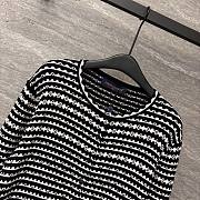 LV Scallop Stripe Cardigan Black  - 5
