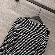 LV Scallop Stripe Cardigan Black  - 4