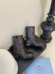 Prada Ankle Boots Leather in Brown - 5