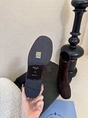 Prada Logo Ankle Boots Suede in Brown - 5