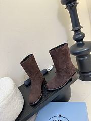 Prada Logo Ankle Boots Suede in Brown - 2