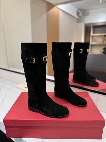 VLTN Vlogo Signature Suede Boot Black 30mm