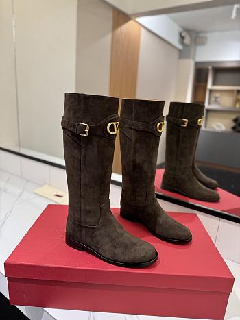 VLTN Vlogo Signature Suede Boot Brown 30mm