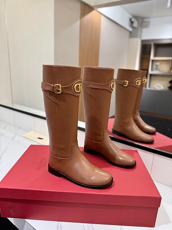 VLTN Vlogo Signature Calfskin Boot Brown 30mm