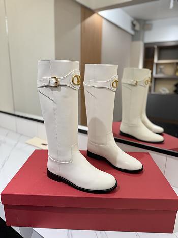 VLTN Vlogo Signature Calfskin Boot White 30mm