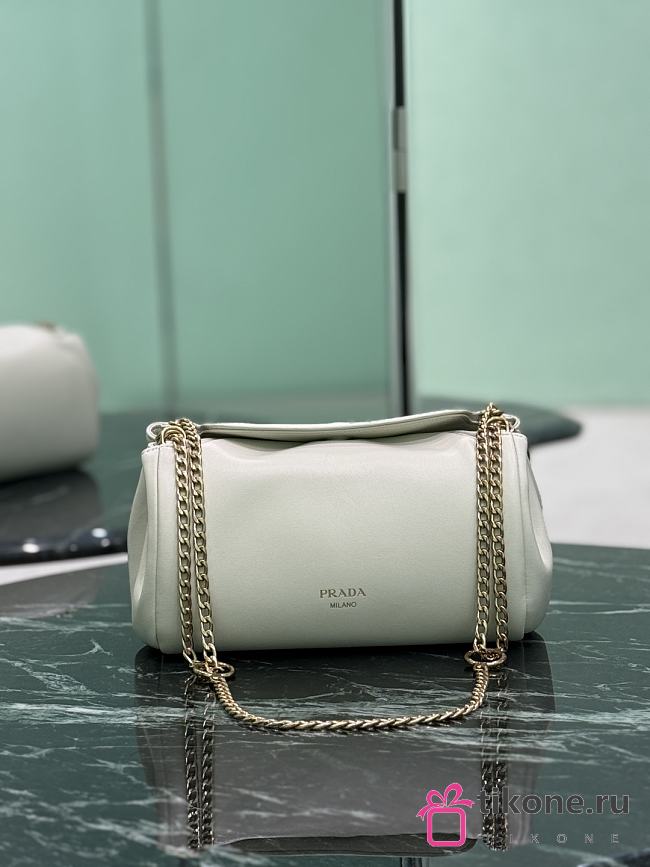 Prada Small Tumulte Nappa Leather Bag 1BD395 White - 24×13×13cm - 1
