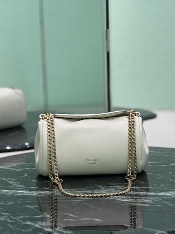 Prada Small Tumulte Nappa Leather Bag 1BD395 White - 24×13×13cm