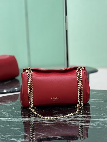 Prada Small Tumulte Nappa Leather Bag 1BD395 Red - 24×13×13cm