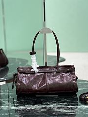 Prada Bonnie Medium Leather Handbag 1BA426 Burgundy - 32x15.5x12cm - 4