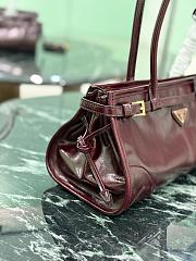 Prada Bonnie Medium Leather Handbag 1BA426 Burgundy - 32x15.5x12cm - 2