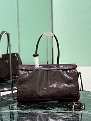 Prada Bonnie Large Leather Handbag 1BA433 Burgundy - 38x24x12cm - 6