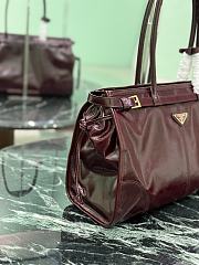 Prada Bonnie Large Leather Handbag 1BA433 Burgundy - 38x24x12cm - 2