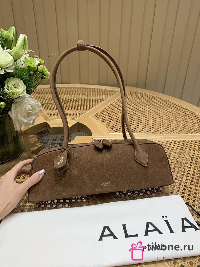 Alaia Le Teckel Medium Bag In Nubuk Calfskin Brown - 33x11x10cm - 1