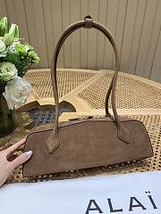Alaia Le Teckel Medium Bag In Nubuk Calfskin Brown - 33x11x10cm - 4