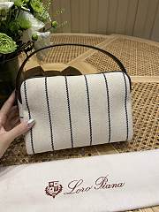 Loro Piana Travel Pouch Cotton Blue/Ecru/Dark Chocolate/Sun Gold - 22x7.5x15cm - 6