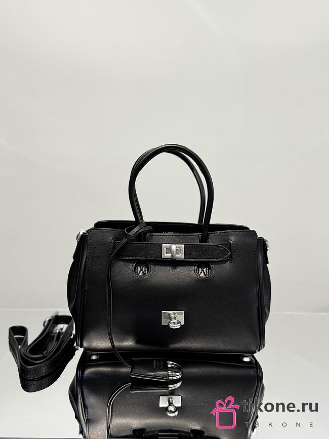 Balenciaga Bel Air Mini Carry All Bag Black Silver - 23x10x8cm - 1