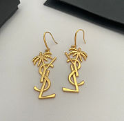 YSL Cassandre Palm Tree Earrings in Gold  - 6