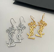 YSL Cassandre Palm Tree Earrings in Gold  - 5