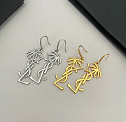YSL Cassandre Palm Tree Earrings in Gold  - 2