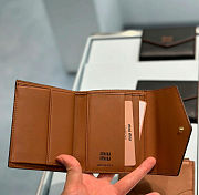 Miumiu Small Leather Wallet Cognac Palisander - 11.2x9cm - 2