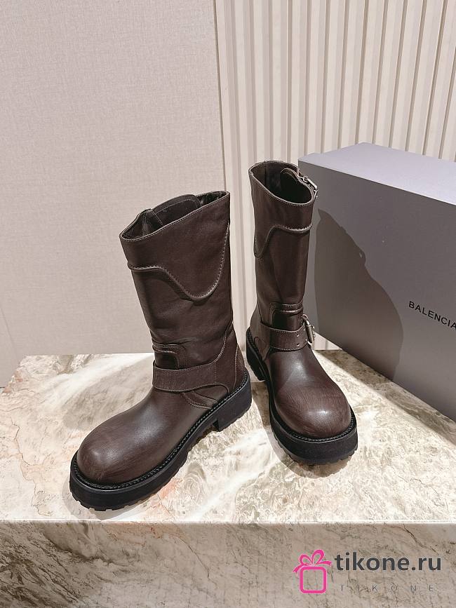 Balenciaga Venom Boot in Brown Calfskin - 1