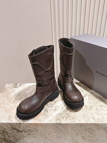 Balenciaga Venom Boot in Brown Calfskin