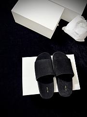 The Row Hugh Slide Black in Suede  - 1