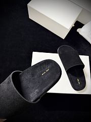 The Row Hugh Slide Black in Suede  - 5