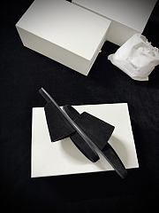 The Row Hugh Slide Black in Suede  - 4