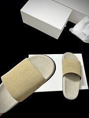 The Row Hugh Slide Beige in Suede  - 4