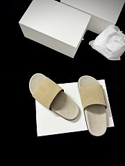 The Row Hugh Slide Beige in Suede  - 2