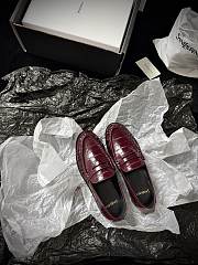 YSL Le Loafer Supple In Eel Burgundy - 4
