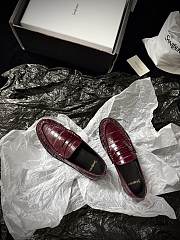 YSL Le Loafer Supple In Eel Burgundy - 5