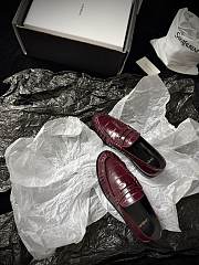 YSL Le Loafer Supple In Eel Burgundy - 6