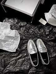 YSL Le Loafer Supple In Eel Silver - 6